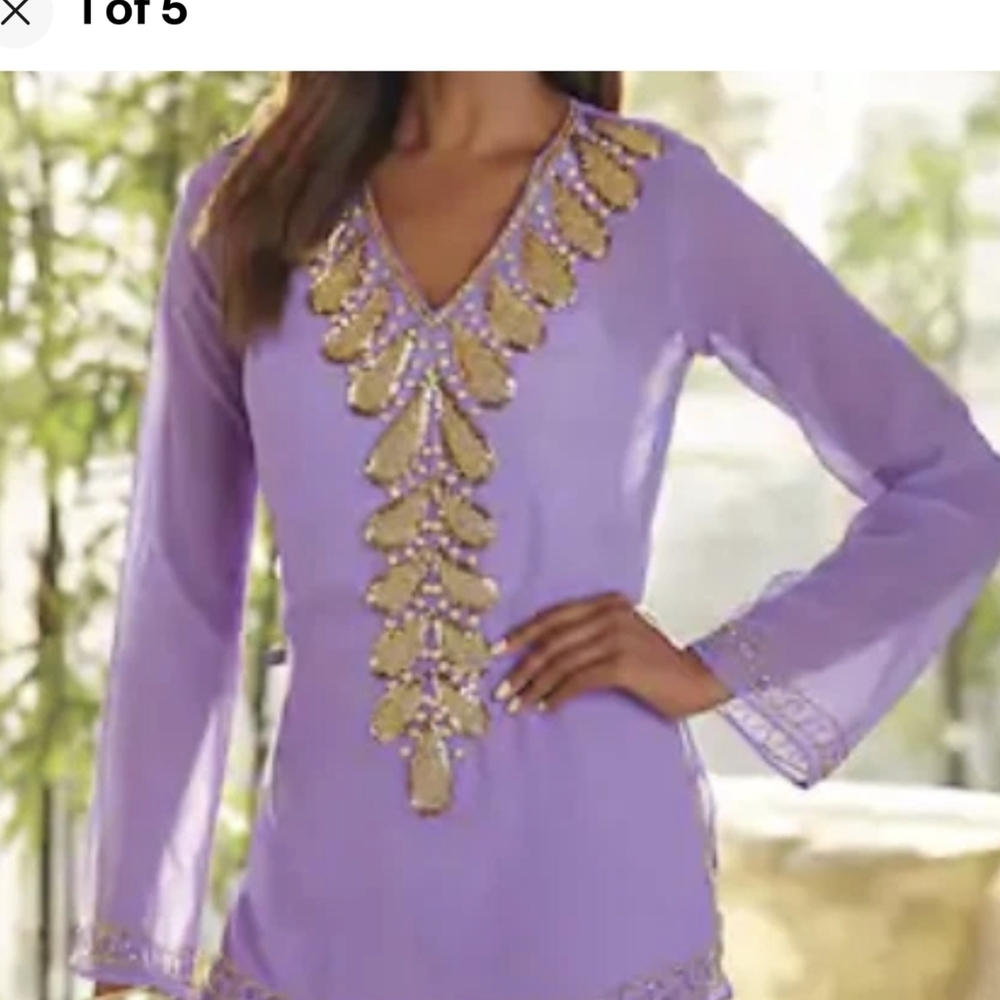 Ashro Lavender and Gold Women's Pajama Set